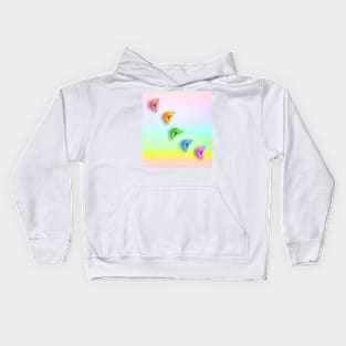 whimsical rainbow butterflies Kids Hoodie